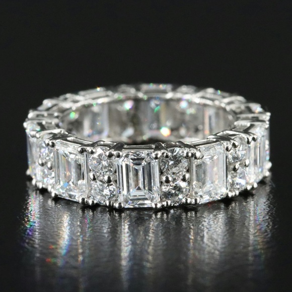 GIA certified 7.26ct platinum eternity ring ft D-E VVS labgrown diamonds - Picture 6 of 9